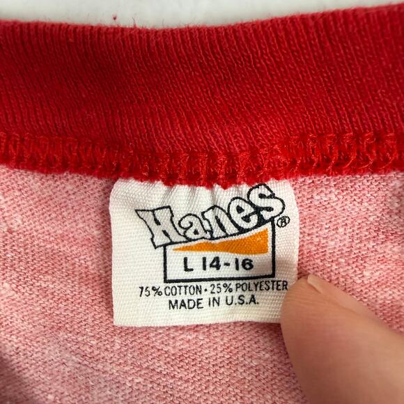 Vintage 70s Atlantic Antic Brooklyn Heather Red Ringer Tee Cotton Poly T-Shirt - Picture 5 of 6